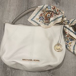 Michael Kors Pebbled Leather Hobo with scarf